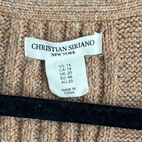 Christian Siriano Tan Open-Front Cardigan - 1X - Picture 7 of 9